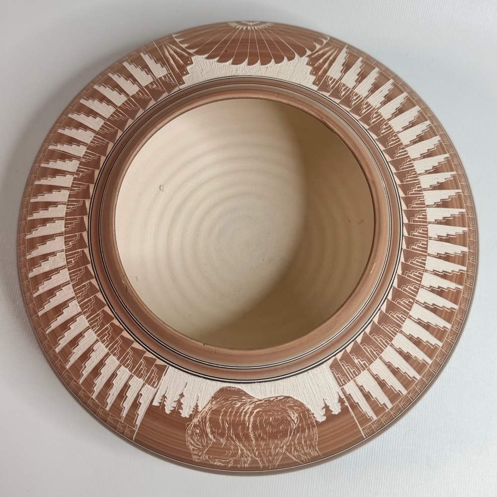 Lawrence M. Crank Hand Carved Navajo Seed Pot - Picture 4 of 6